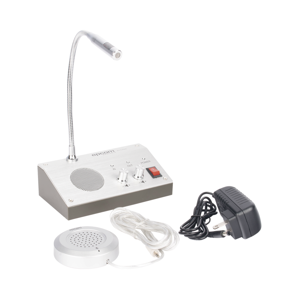 Sistema de Intercomunicación | Ideal para Ventanillas | Audio de voz de dos vías | 12V/1A 3W | Micrófono Interior + Micrófono Exterior