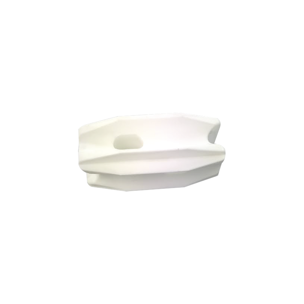 White insulator for high-strength corner posts with UV protection for use in electric fences