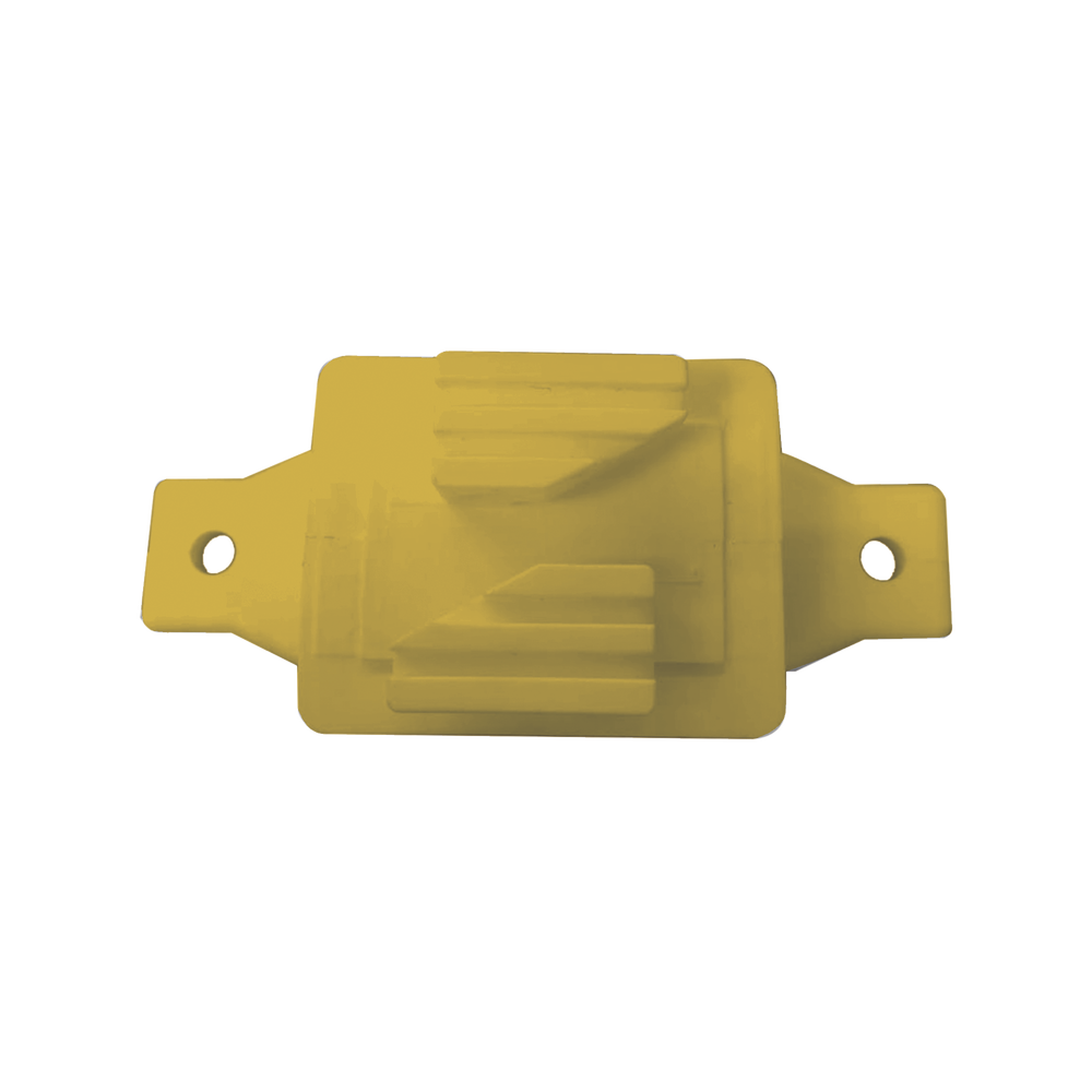 Aislador de Paso color Amarillo reforzado para cercos eléctricos, resistente al clima extremoso