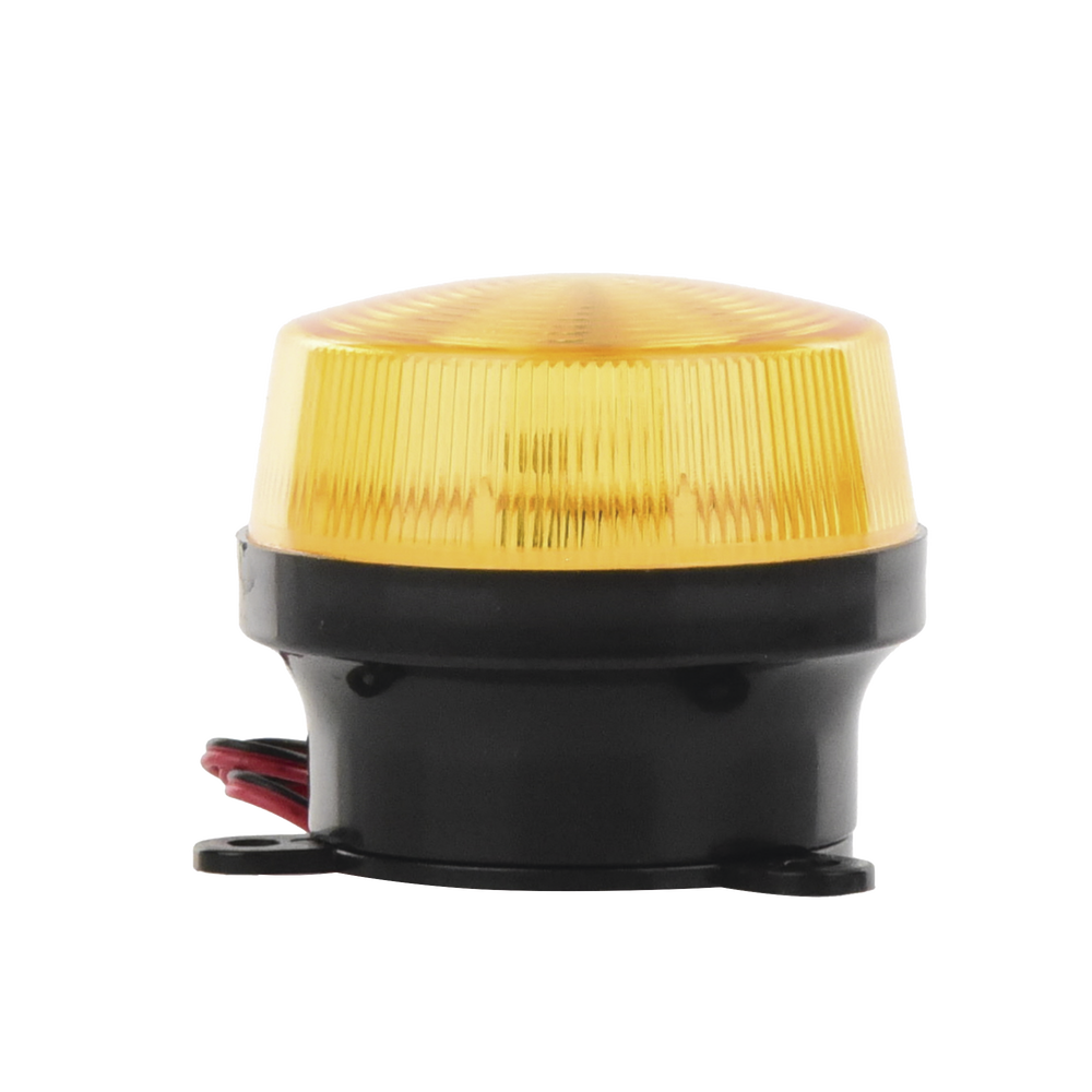 Amber mini strobe with tab mount.