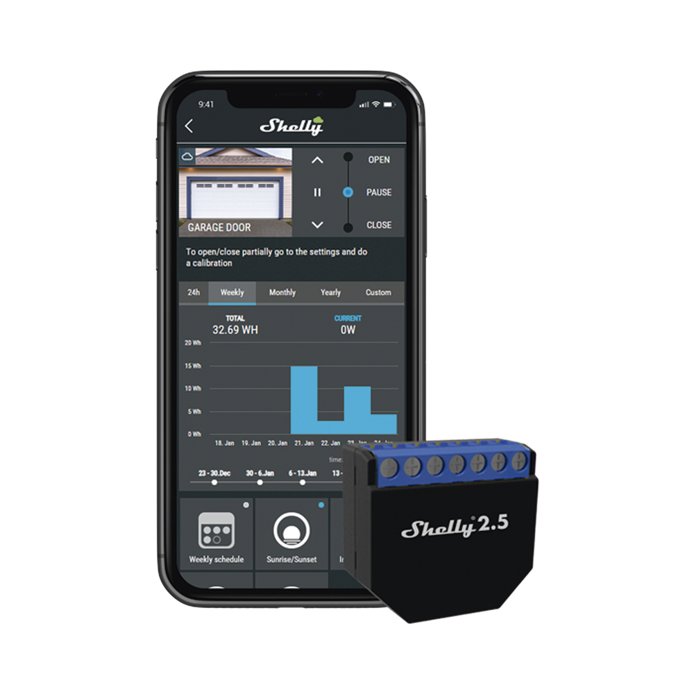 Dual Relay / Smart Industrial and Residential WIFI Switch / Consumption Meter / 10A / Supports Google / Alexa / P2P Cloud and Local / Ideal for Blinds and Garage Doors (Pack of 2)