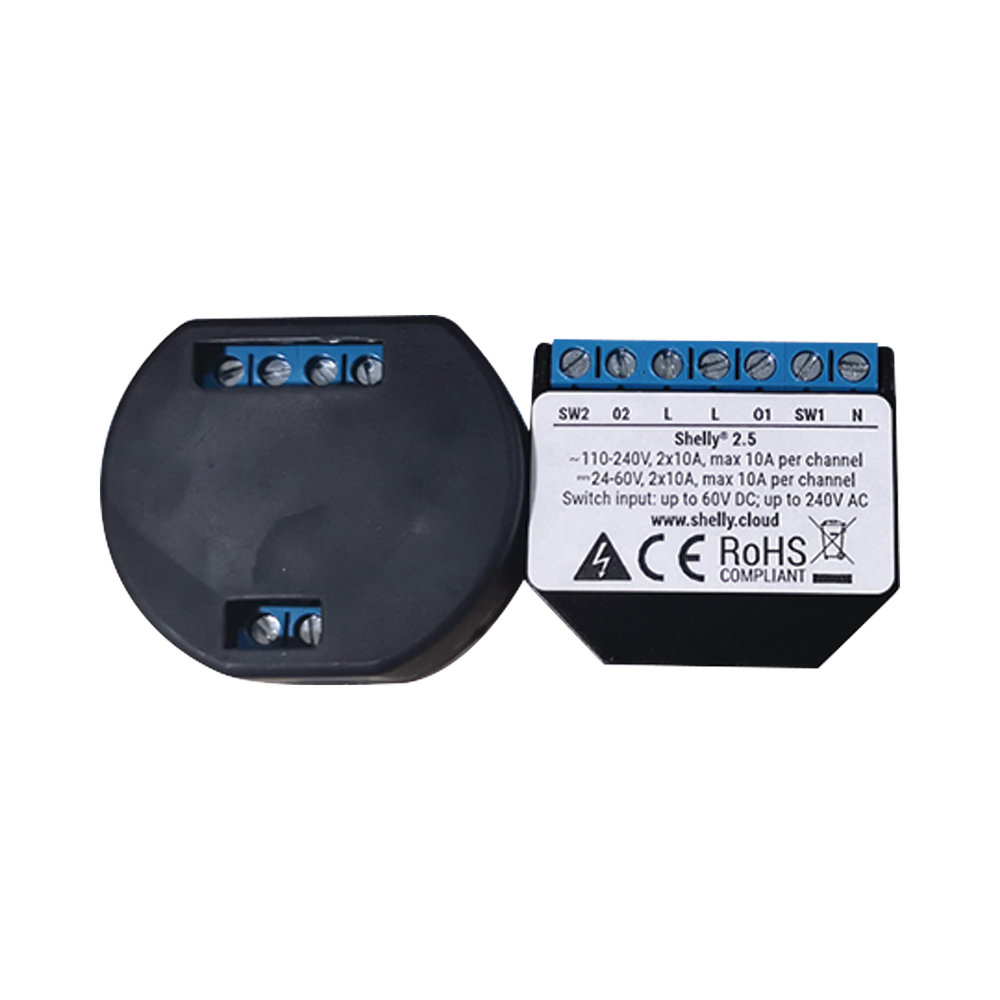 Dual Relay / Smart Industrial and Residential WIFI Switch / Consumption Meter / 10A / Supports Google / Alexa / P2P Cloud and Local / Ideal for Blinds and Garage Doors (Pack of 2)