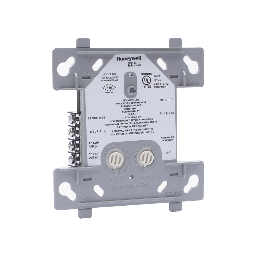 Monitor Module / Addressable / Allows Adding Conventional Sensors to the Panel / Class A and B Wiring / SK Technology / Compatible with Silent Knight and Farenhyt Addressable Panels