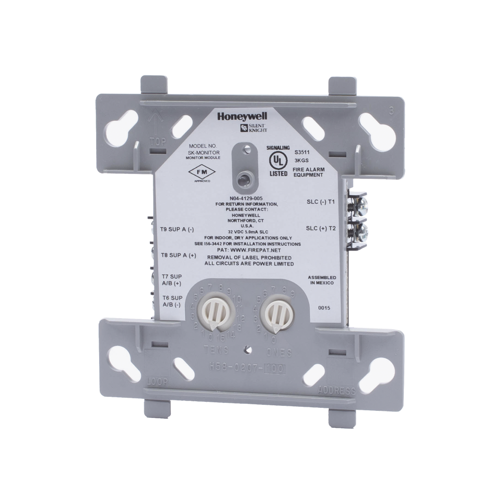 Monitor Module / Addressable / Allows Adding Conventional Sensors to the Panel / Class A and B Wiring / SK Technology / Compatible with Silent Knight and Farenhyt Addressable Panels