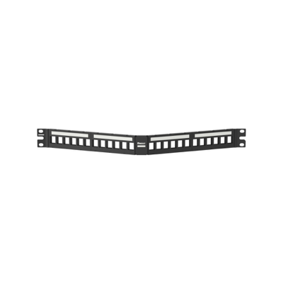Patchpanel modular angulado Netkey de 24 puertos blindado.