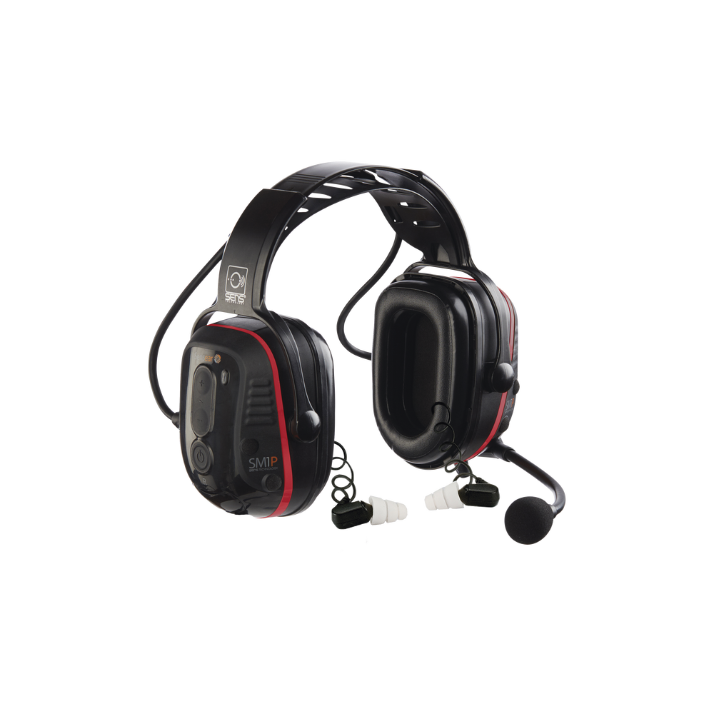 Audífonos inteligentes de diadema de uso rudo intrínsecamente seguros de doble protección con Bluetooth y comunicación a corta distancia incluido para radios análogos y digitales