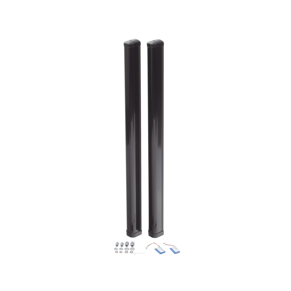 Detector Fotoeléctrico Tipo Cortina para Detección Perimetral / Trabaja con baterías / Cobertura de 100 metros en exterior y 200 metros en interior / Alimentación a 110VAC / Batería de respaldo