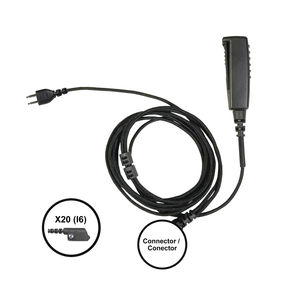 Interchangeable SNAP Headset Microphone Cable with Connector for Icom Radios IC-F3216/4261DS/DT, IC-F52D/62D, IC-F3400/4400DS/DT