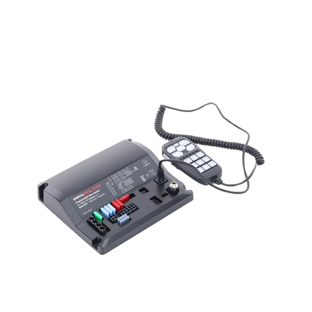 200W Vehicle Siren with Single-Control Tone Control, 12 Auxiliary Lights, and Microphone