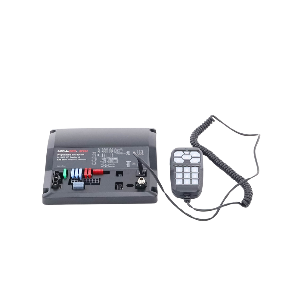 200W Vehicle Siren with Single-Control Tone Control, 12 Auxiliary Lights, and Microphone