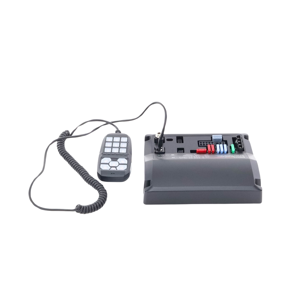 200W Vehicle Siren with Single-Control Tone Control, 12 Auxiliary Lights, and Microphone