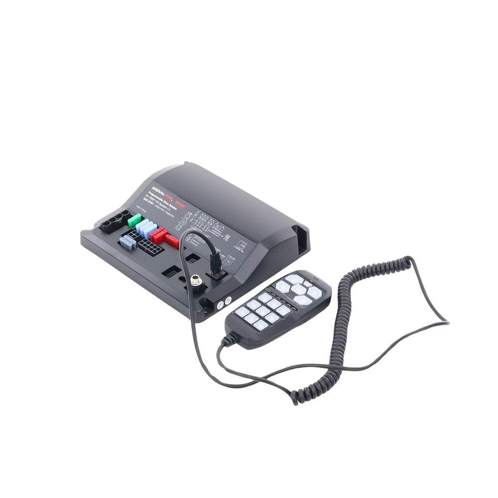 200W Vehicle Siren with Single-Control Tone Control, 12 Auxiliary Lights, and Microphone