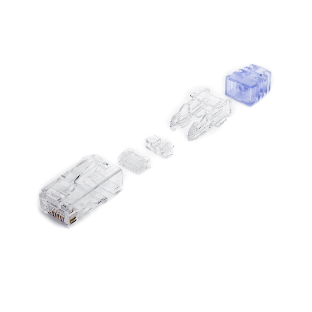 Cat6 RJ45 Plug, For 23-24 AWG UTP Cable, 50 Micron Gold Plated, 100-Pack