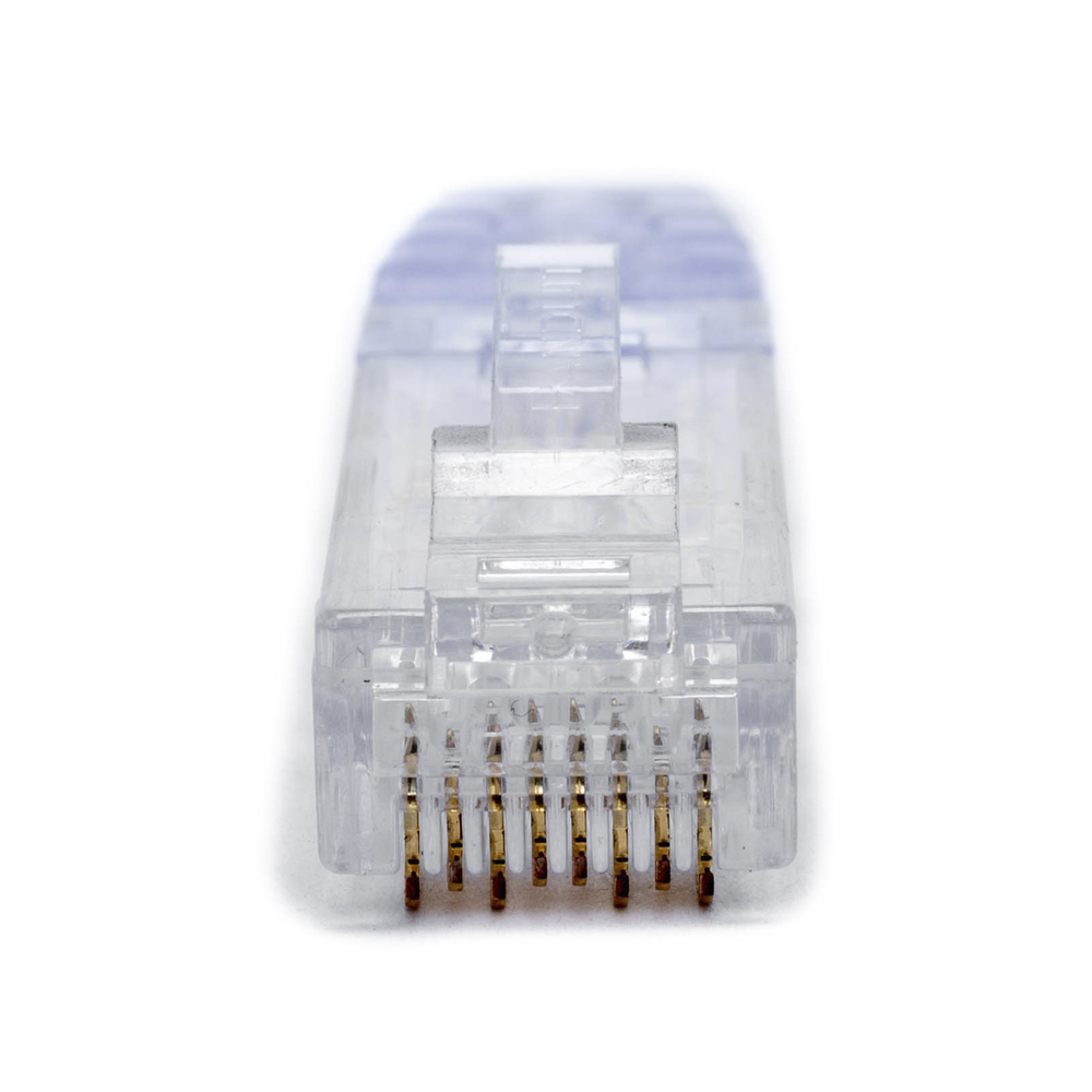 Cat6 RJ45 Plug, For 23-24 AWG UTP Cable, 50 Micron Gold Plated, 100-Pack