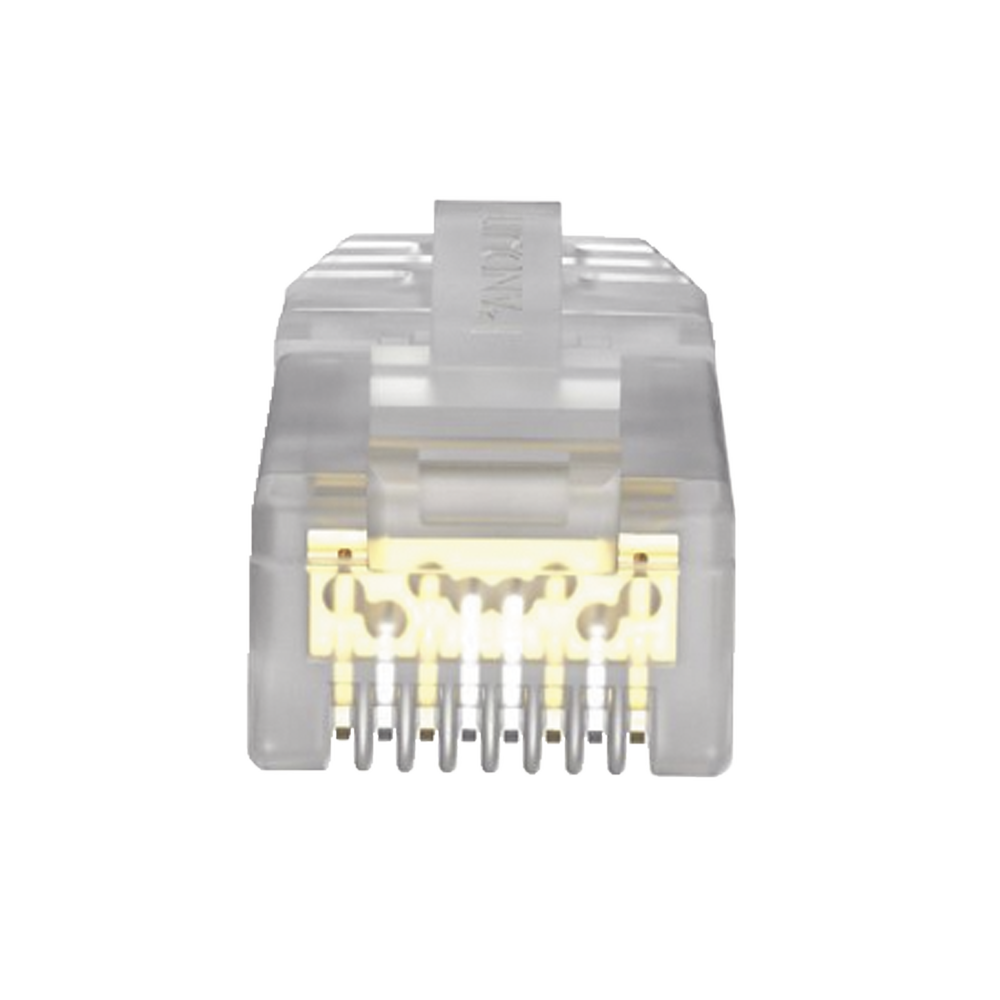 RJ45 Cat6A Plug, For 23-24 AWG UTP Cable, 50 Micron Gold Plated, 100-Pack