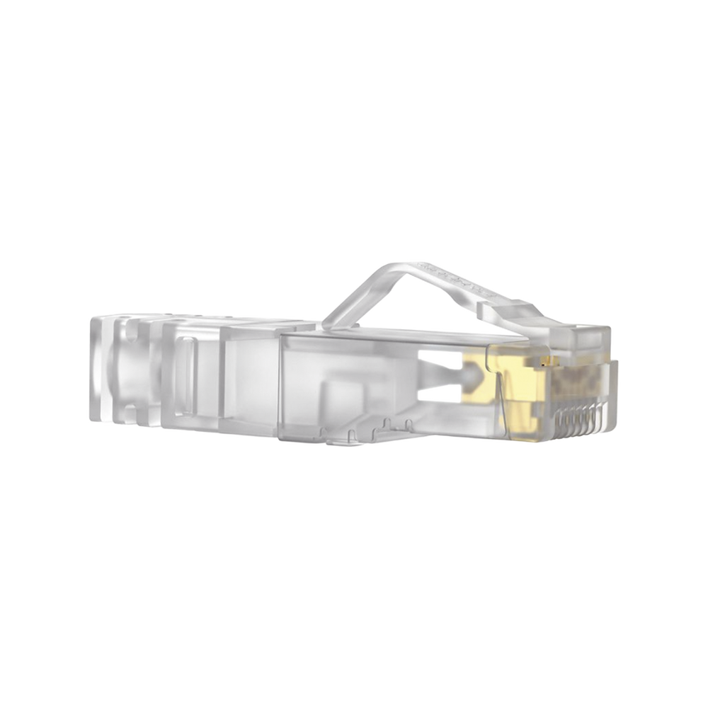 RJ45 Cat6A Plug, For 23-24 AWG UTP Cable, 50 Micron Gold Plated, 100-Pack