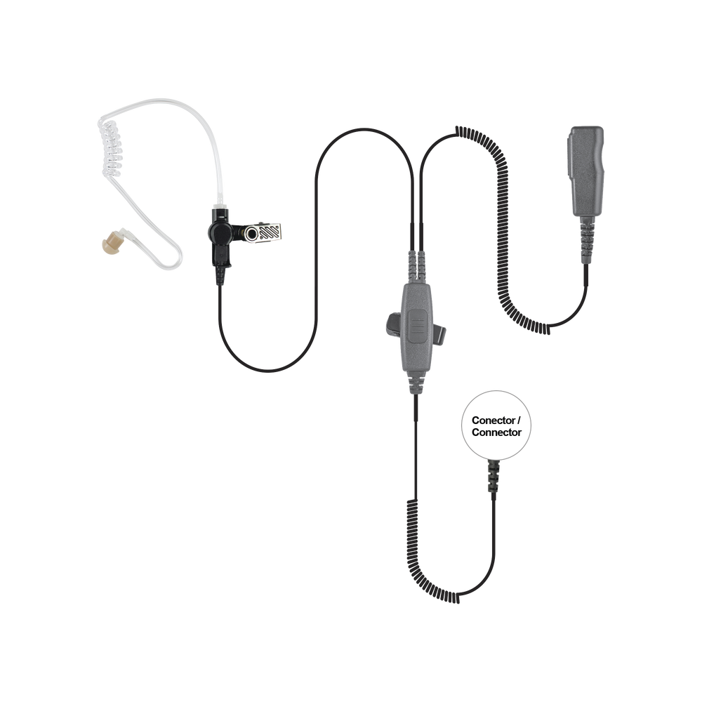 MICRÓFONO AUDÍFONO DE 2 CABLES CON DOBLE PTT P/ ICOM ICF-50/ 60/ 3161/ 4161/ 30G/ 30GS/ 30GT/ 40GT/ 40GS/ 40G.