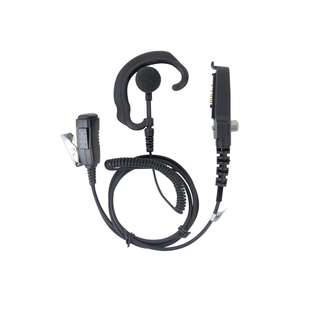 Micrófono de solapa y audífono ajustable al oído para KENWOOD Serie 80/ 90/ 140/ 180/ NX200/ 410. Compatible con VOX de la serie 180 y NX200.