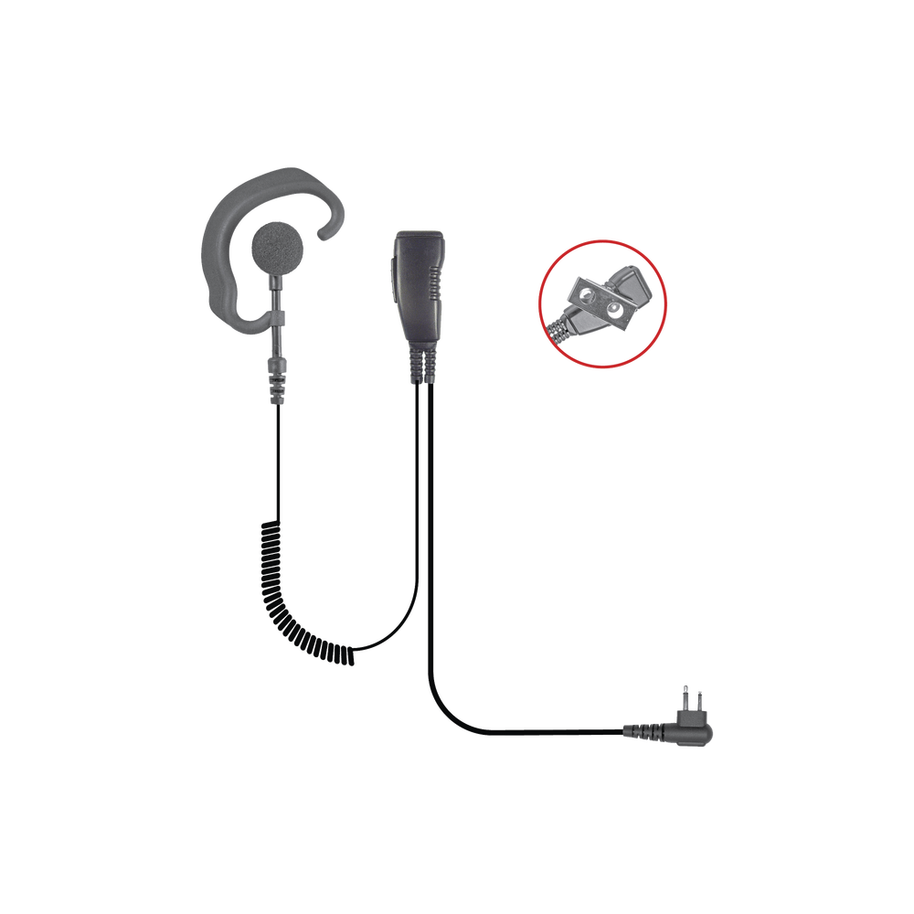 FIBER-CLAD HOOK-STYLE LAPEL MICROPHONE FOR ICOM ICF-1000/2000