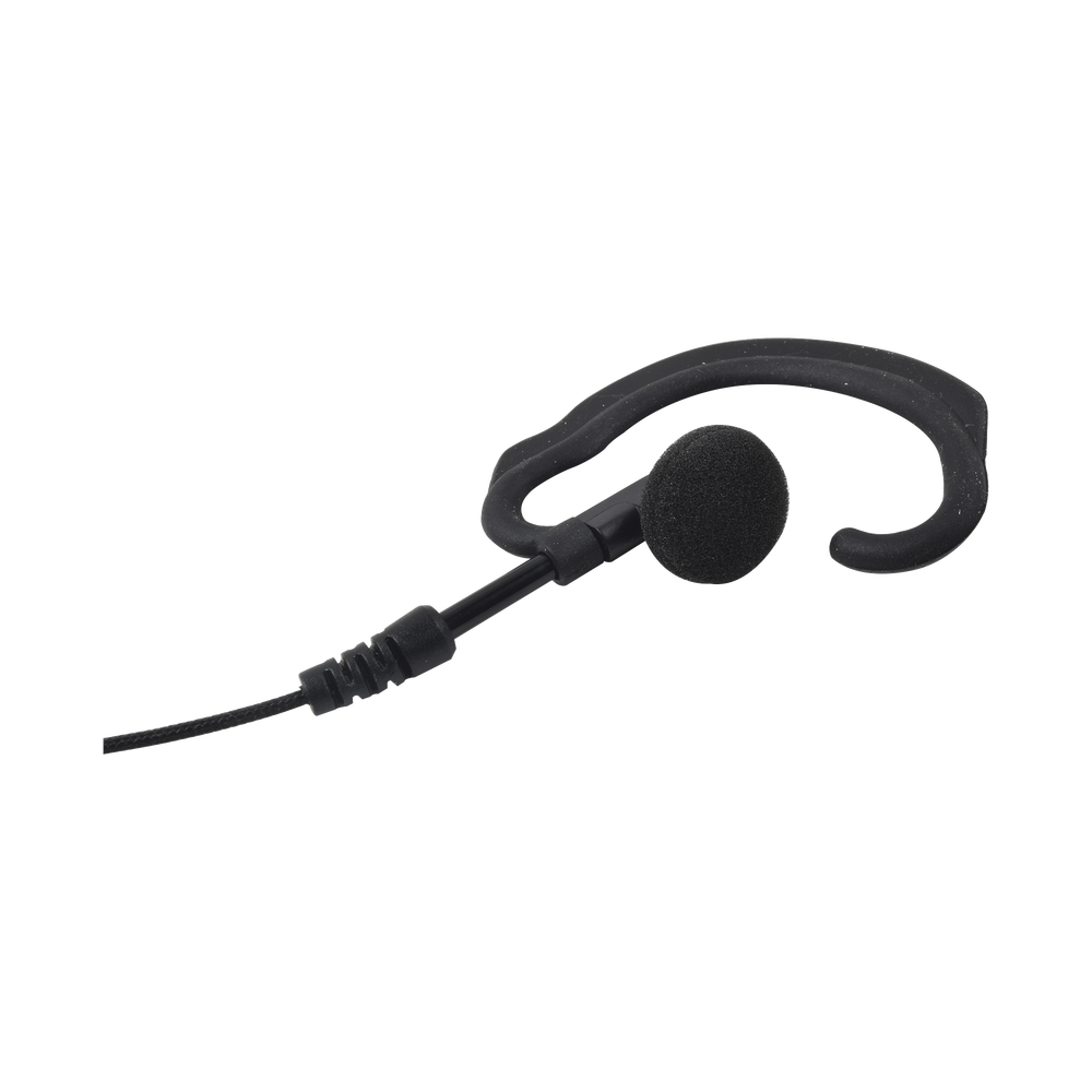 Lapel microphone with soft ear hook and braided fiber for Icom 2-pin accessory port with screws