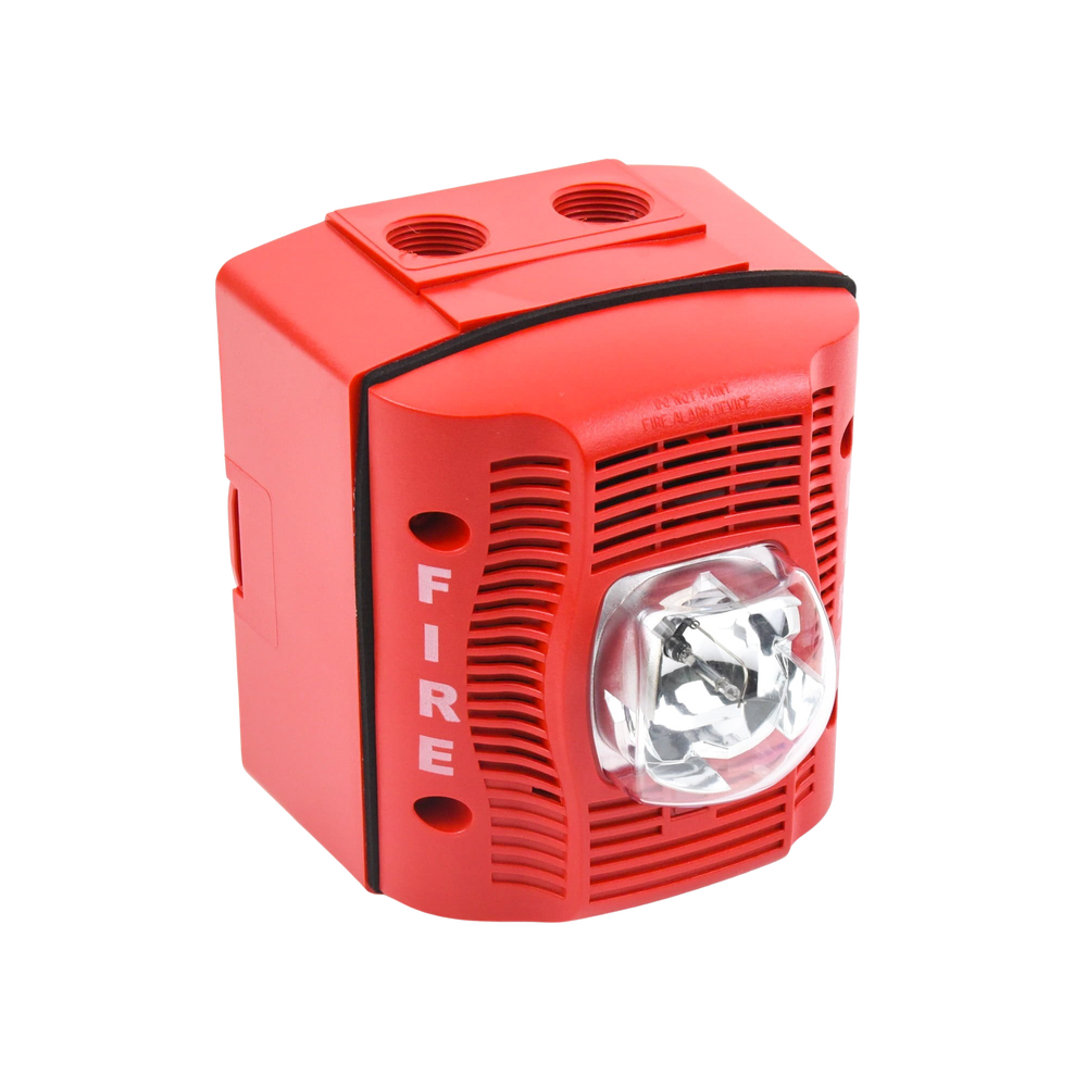 Outdoor Strobe Horn with Selectable Strobe Settings, Red