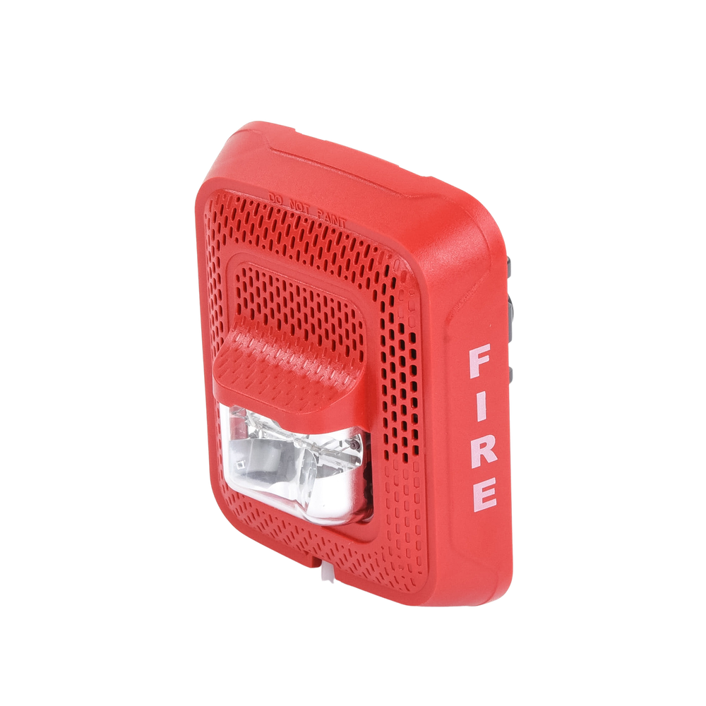 Horn with Strobe Light, Wall Mount, Red Color, New Modern and Elegant Design and Lower Power Consumption