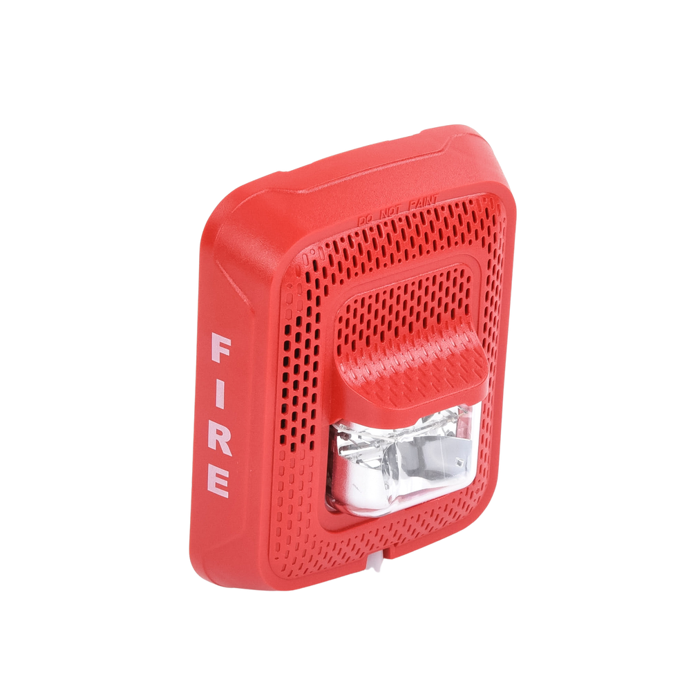 Horn with Strobe Light, Wall Mount, Red Color, New Modern and Elegant Design and Lower Power Consumption
