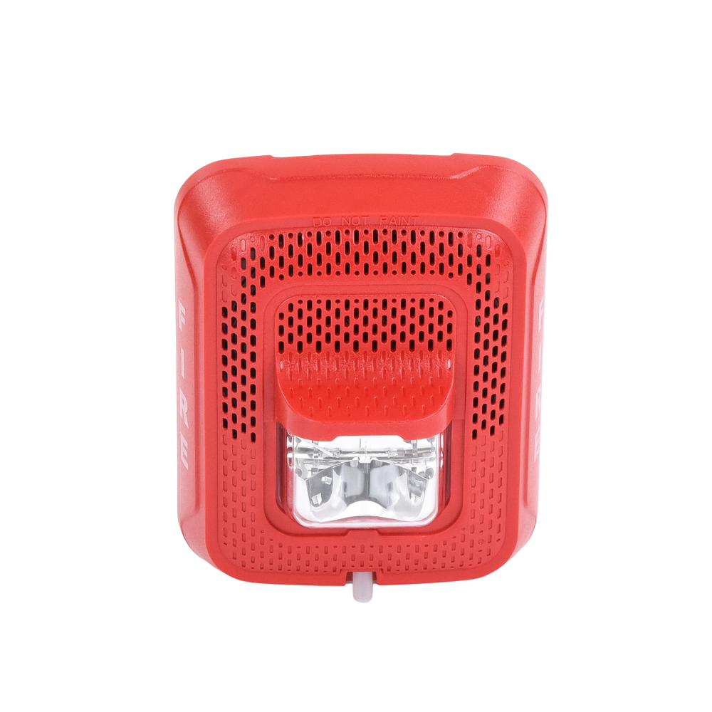 Horn with Strobe Light, Wall Mount, Red Color, New Modern and Elegant Design and Lower Power Consumption