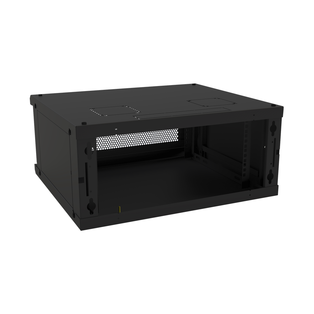 Gabinete de Pared Fijo, Con 4 Unidades de Rack, de 19 in, Fabricado en Acero, Puerta Perforada.