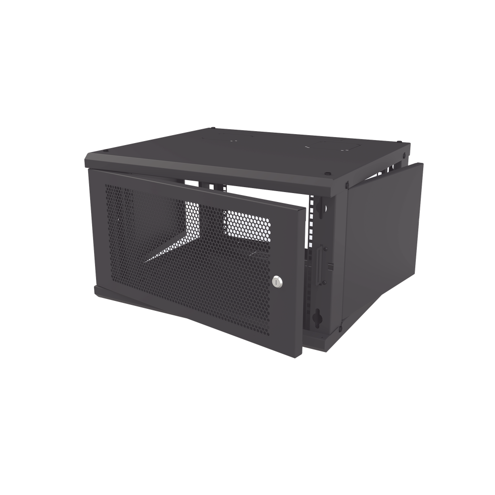 Gabinete de Pared Fijo, Puerta Perforada, Rack 19" de 6 UR (600 x 355 x 523 mm)(An x Al x Prof.)