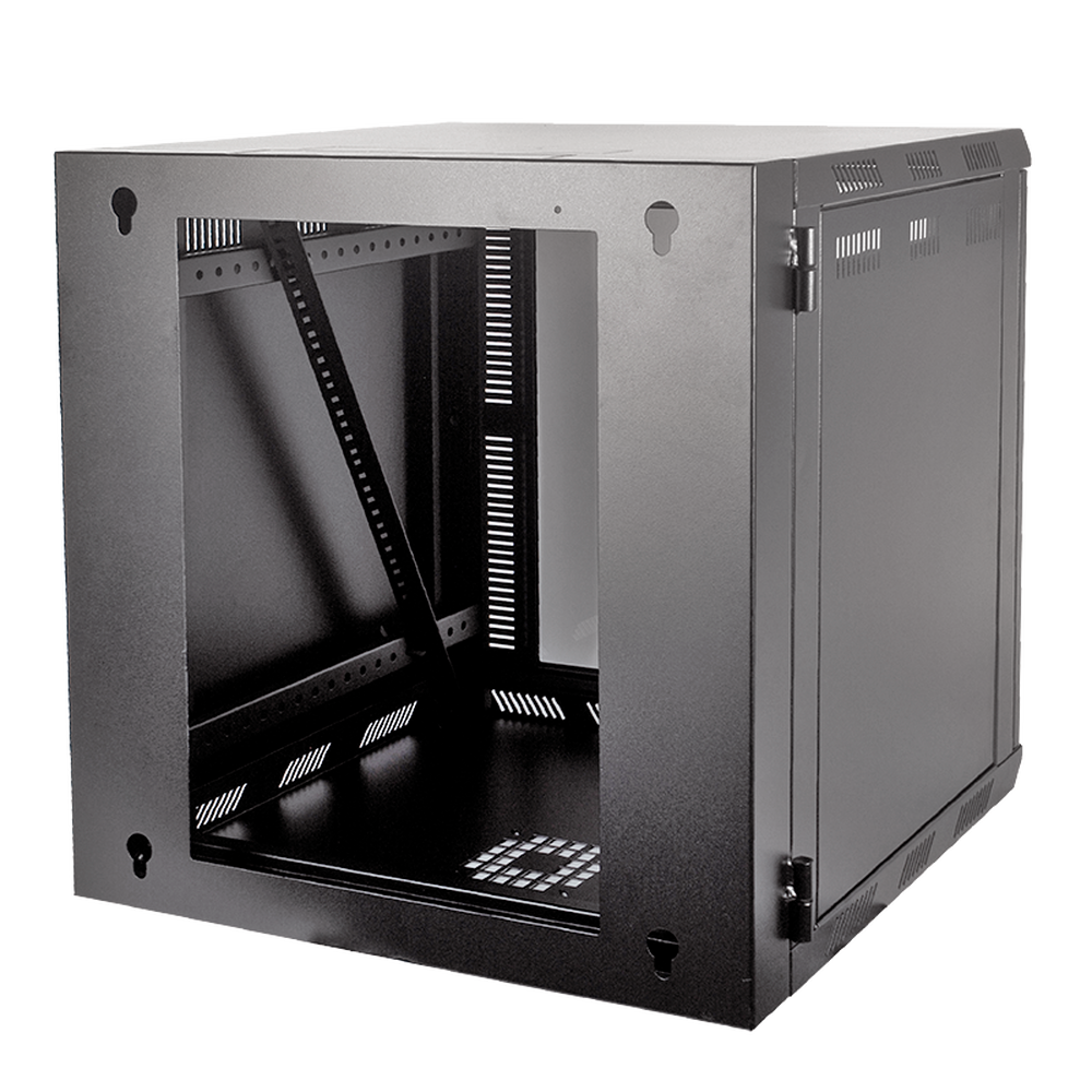 Gabinete para Montaje en Pared Cuerpo Abatible con Rack 19" de 12 Unidades Ventana de Cristal