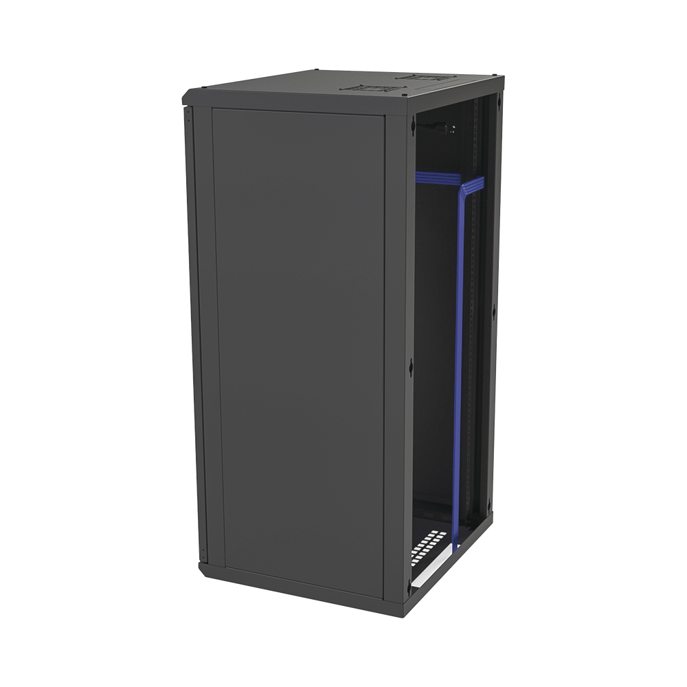 Gabinete para Montaje en Pared, Puerta de Cristal Templado, Cuerpo Fijo con Rack 19" de 24 Unidades