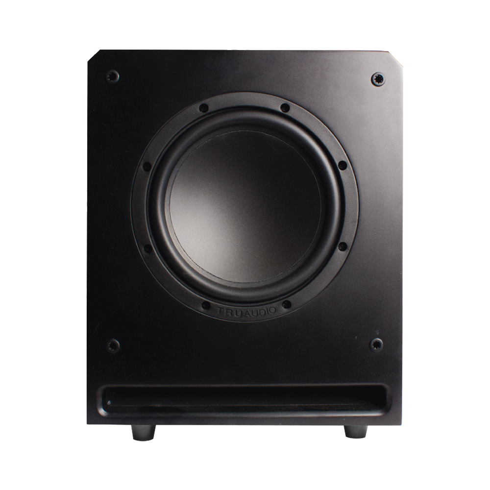 Active slot-in subwoofer with 10-inch speaker, 150W internal amplifier.