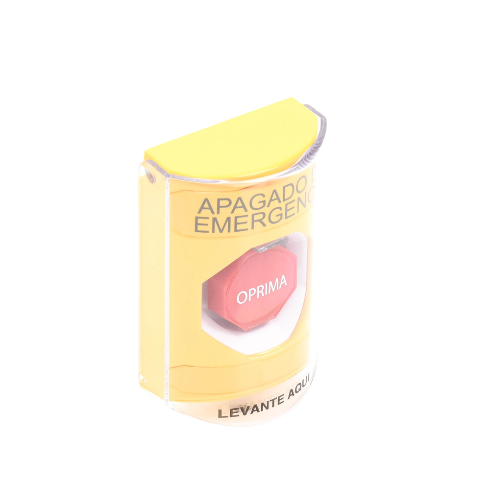 Botón de Apagado de Emergencia con Tapa Protectora de Policarbonato Súper Resistente y Restablecimiento con Llave