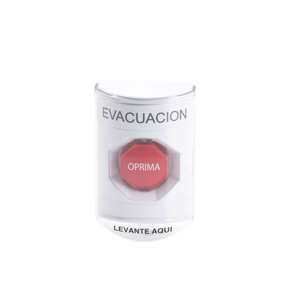 Botón de Evacuación con Tapa Protectora de Policarbonato / Súper Resistente y Restablecimiento con Llave / Doble Salida de Relevador