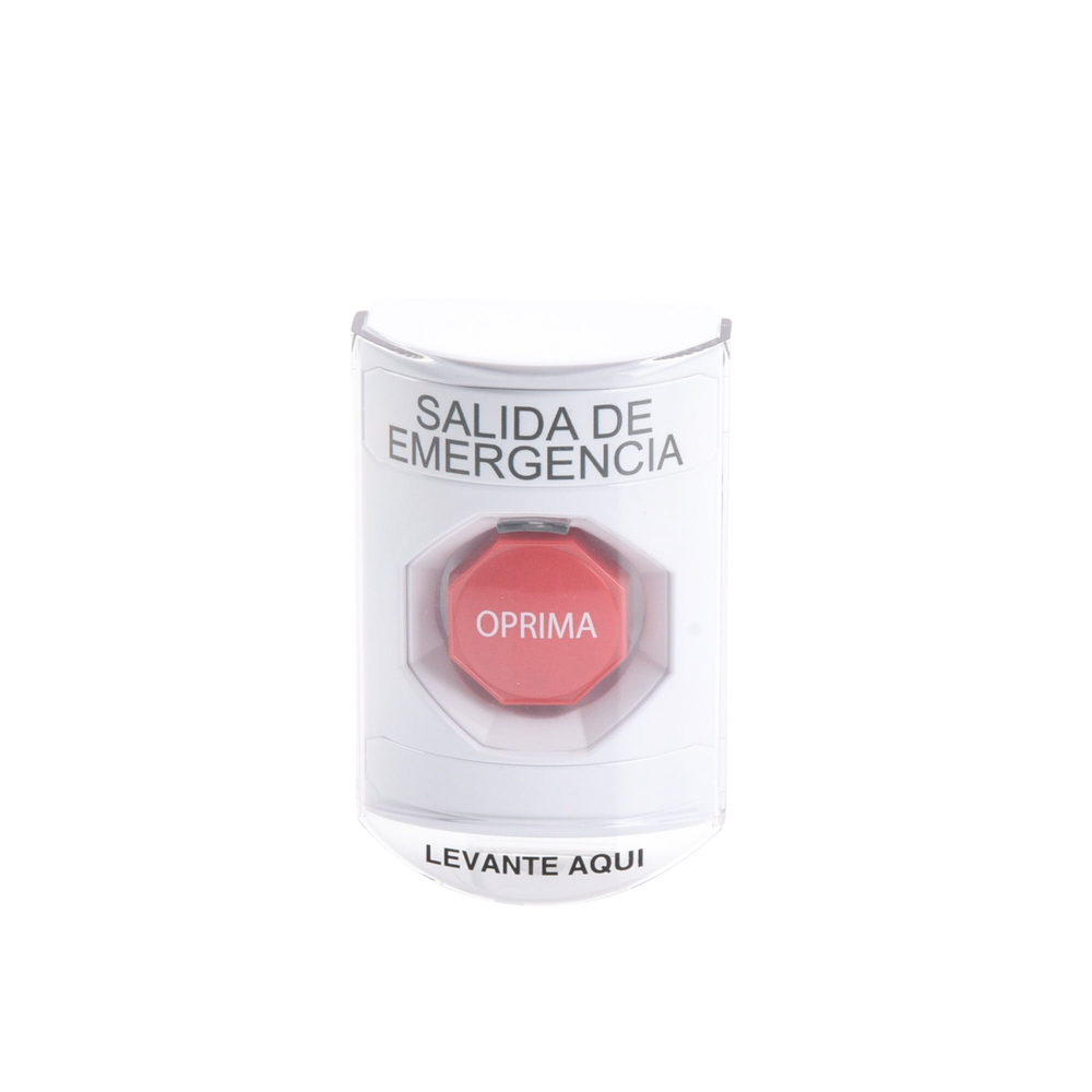 Botón de Salida de Emergencia con Tapa Protectora de Policarbonato Súper Resistente y Restablecimiento con Llave