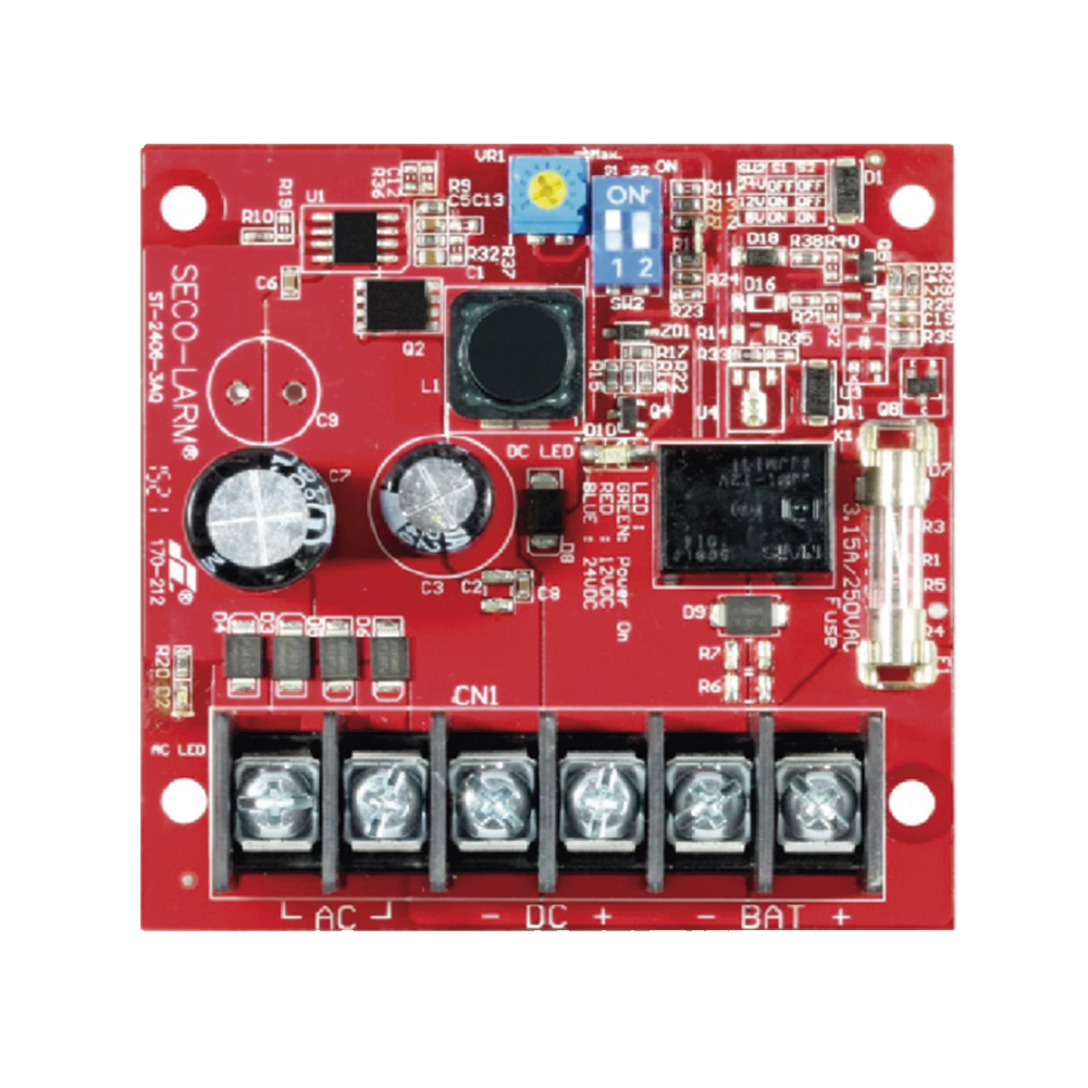Fuente de Alimentación y Cargador / 6 o 12 o 24 Vcd / 2.5 A Continuo / Protección contra corto circuito