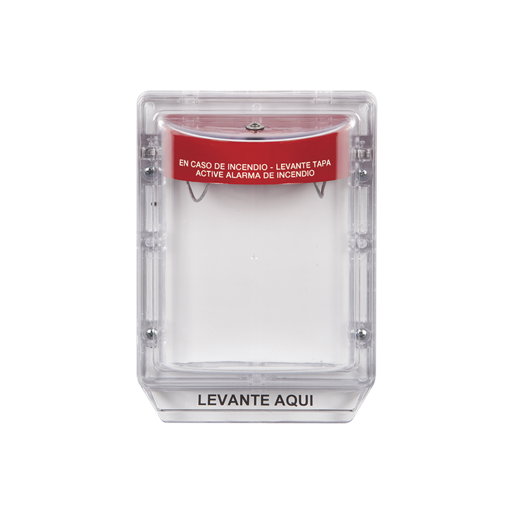 Stopper II® Series Polycarbonate Protective Cover, with Horn, Clear Spacer, Spanish Label