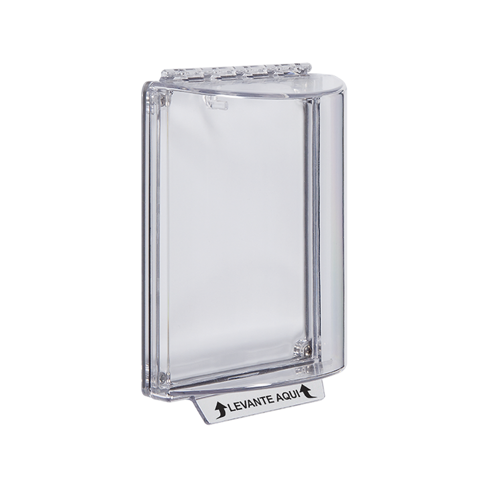 Cubierta Universal Transparente / Texto de Incendio en Español / Sin Sirena / Bisagra Resistente / Montaje Al Ras