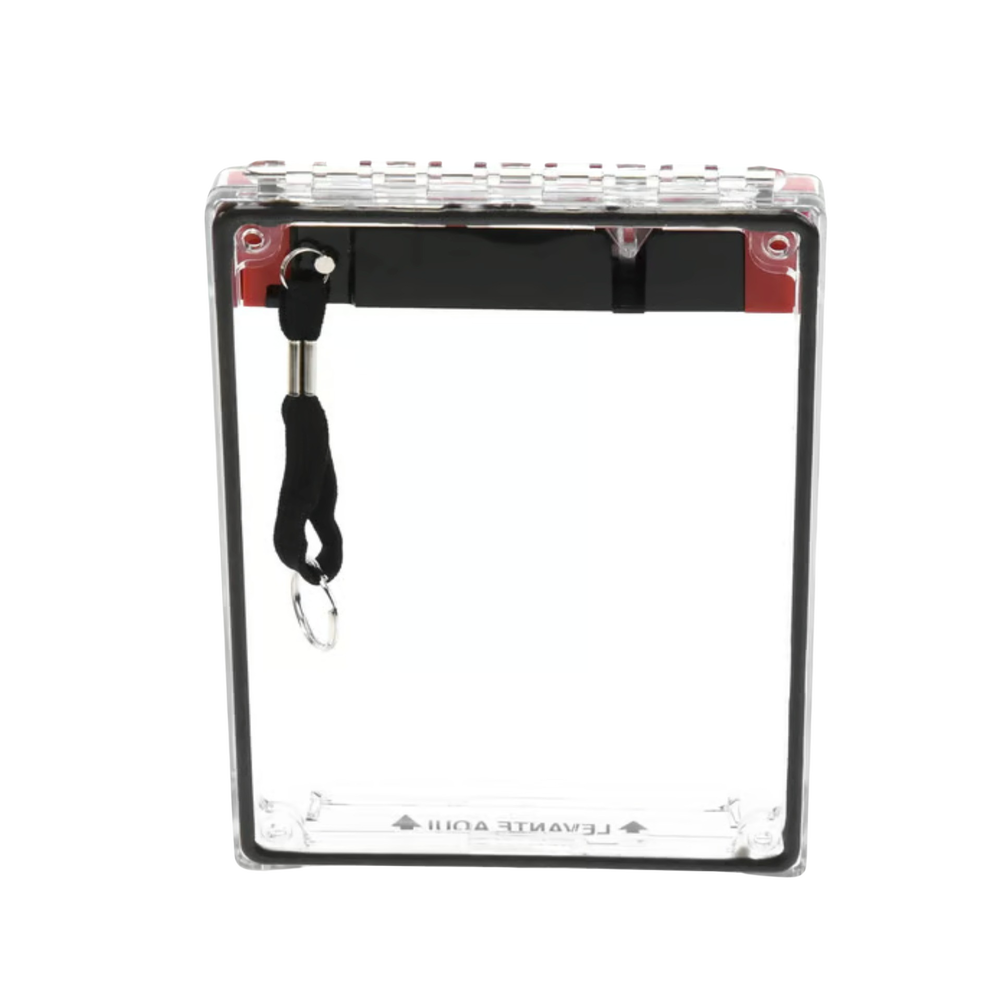 Universal Clear Cover, Low Profile, Fire Text in Spanish, Audible and Visible Notification