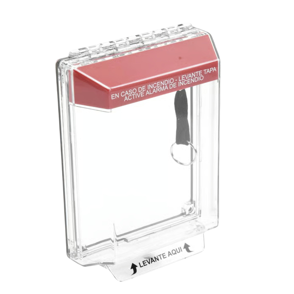 Universal Clear Cover, Low Profile, Fire Text in Spanish, Audible and Visible Notification