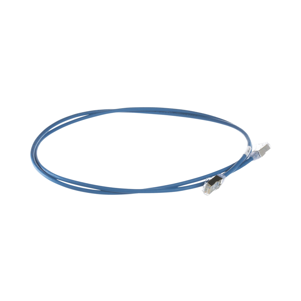Cat6A Patch Cord, Small Diameter 28 AWG, Shielded S/FTP, CM/LS0H, 1m, Blue