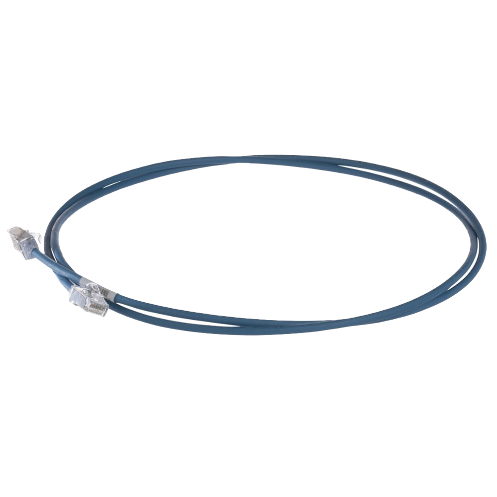 Cat6A Patch Cord, Small Diameter 28 AWG, Shielded S/FTP, CM/LS0H, 3m, Blue