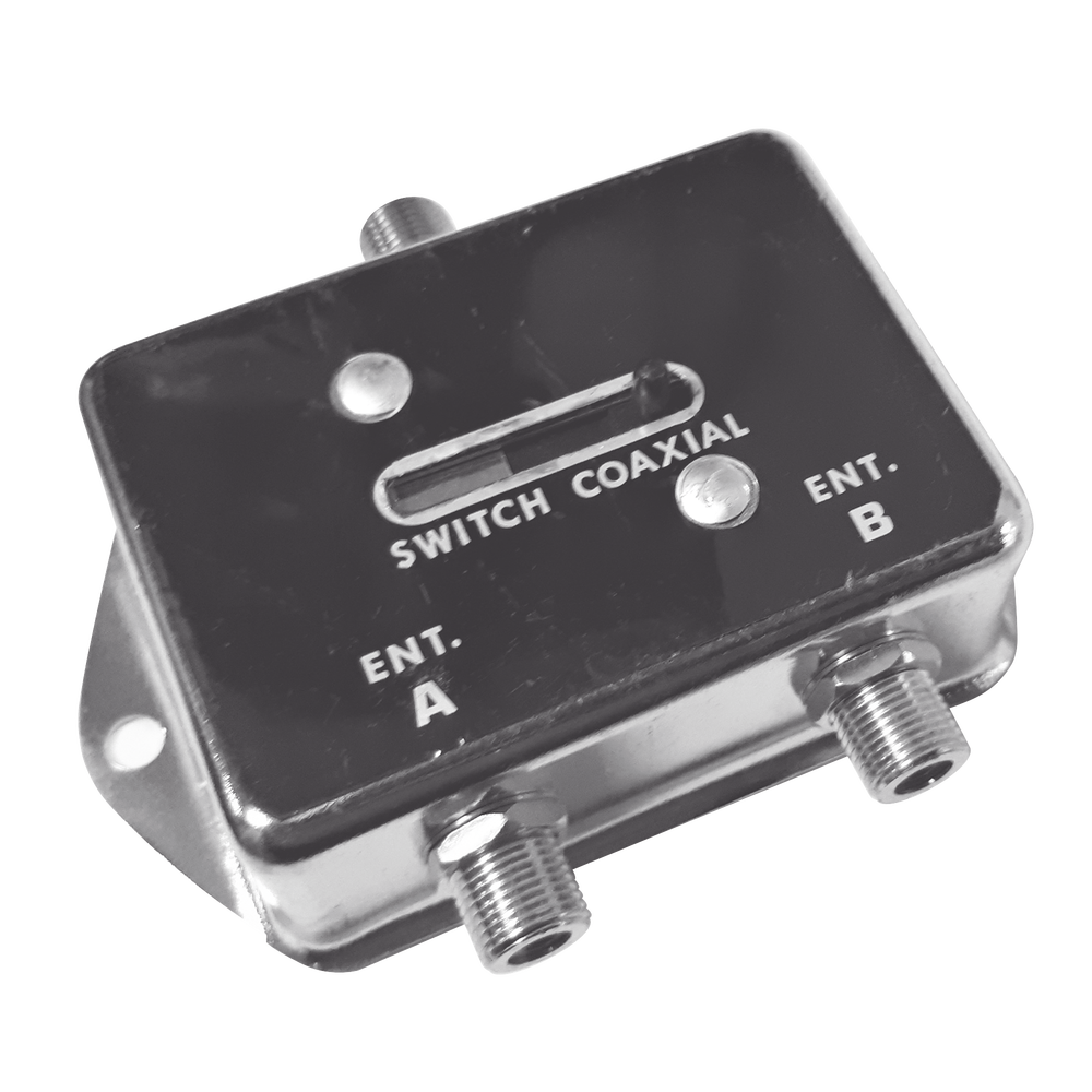 Deslizable Interruptor Coaxial A-B para CCTV, 75 Ohm, 2 Entradas/ 1 Salida, F Hembras.