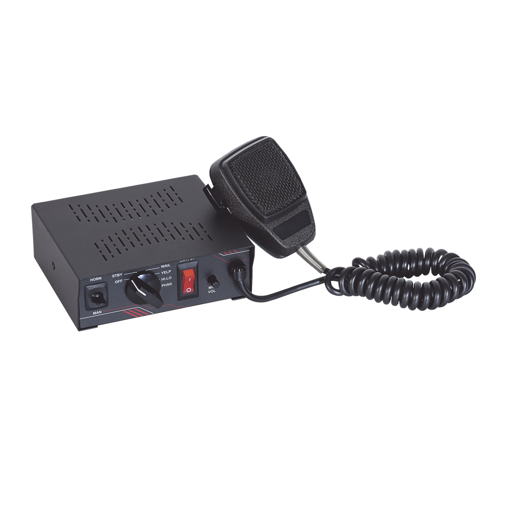100W Vehicle Siren with 6-Position Rotary Switch and Built-in Heavy-Duty Microphone