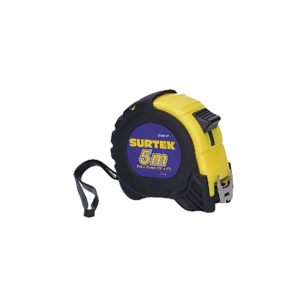 Flexometro anti impacto de 5 metros, cinta ancha con boton de freno.