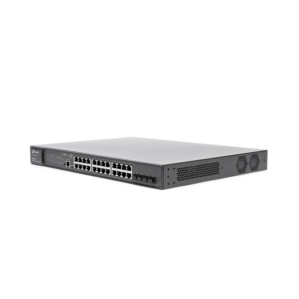 JetStream PoE+ Managed Layer 2 Switch, 24 10/100/1000 Mbps Ports + 4 SFP Ports 384 W