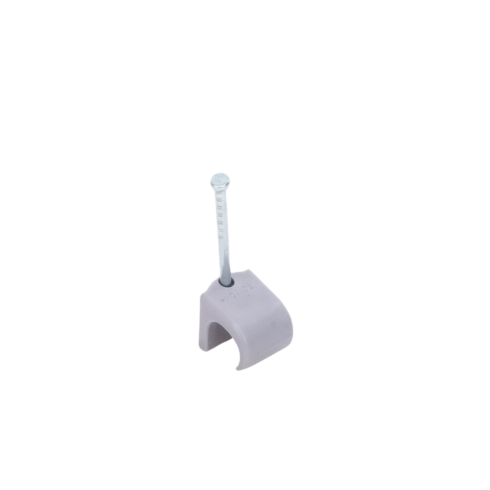 Grapa para cable redondo de 10mm color gris (100pzs) (3104-00100)