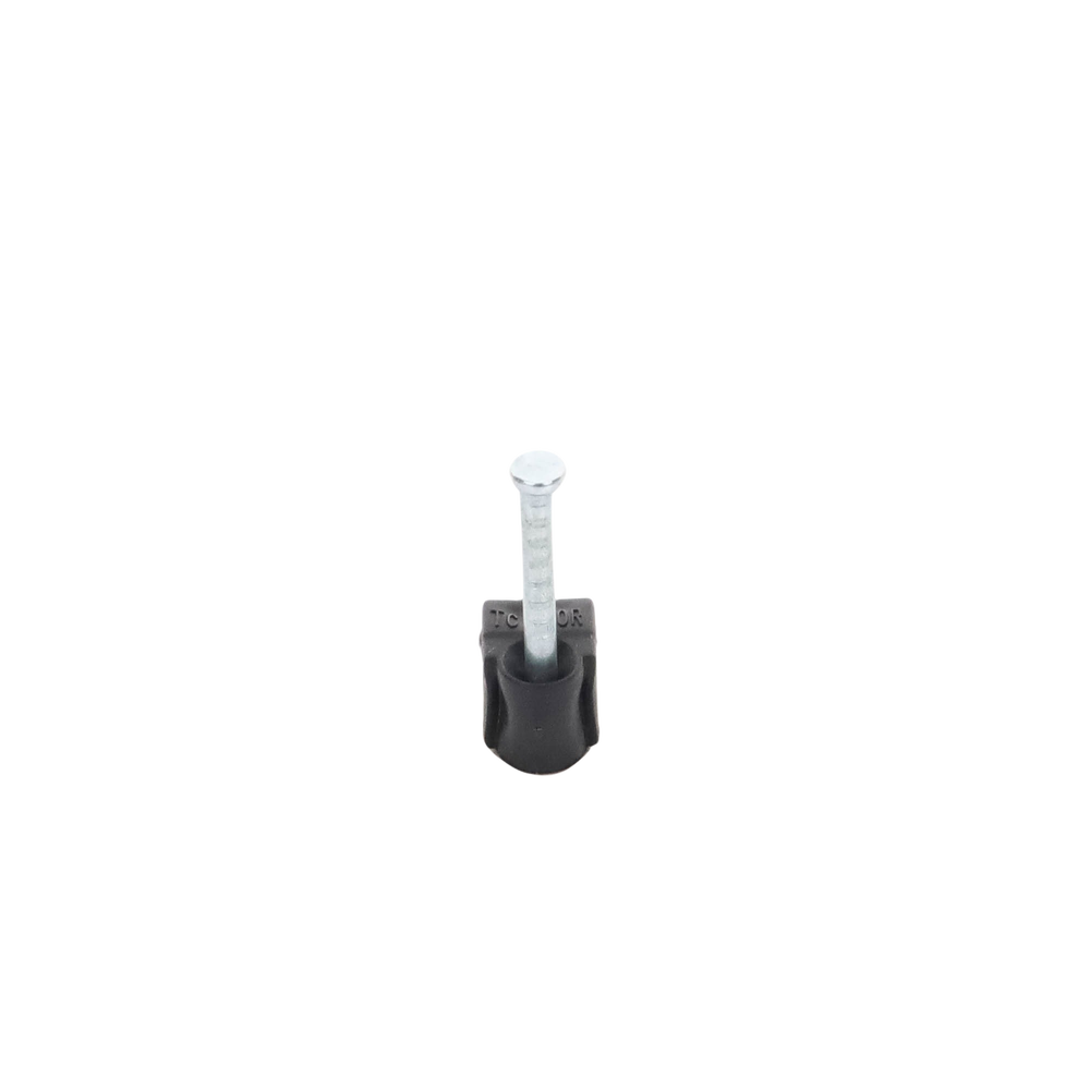 Grapa reforzada para cable redondo de 7mm con clavo de 1" color negro (100pzs) (3103-00301)