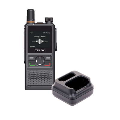 Kit de Radio PoC 4G LTE con cargador de escritorio / Botón de PTT dedicado / Dual SIM / IP67 / Bateria de 4000 mAh